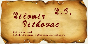Milomir Vitkovac vizit kartica